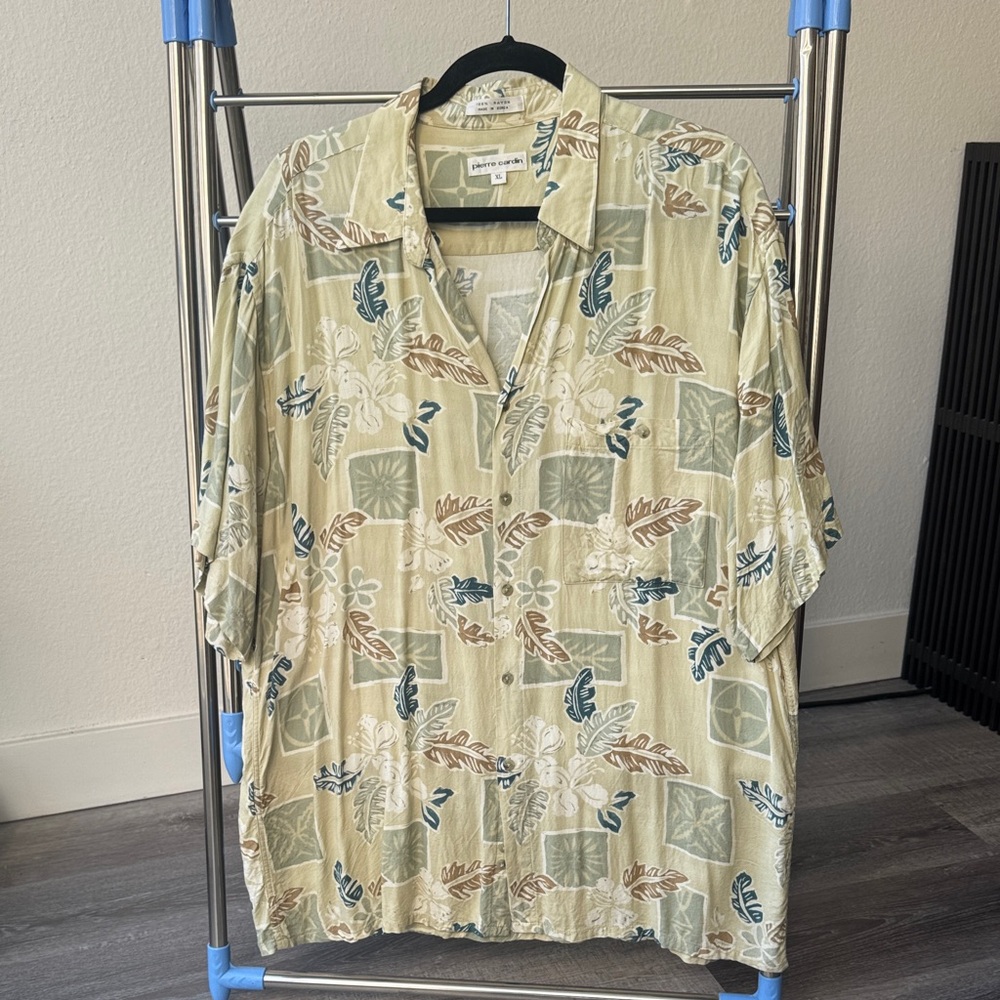 Pierre Cardin Beige Floral Casual Shirt
